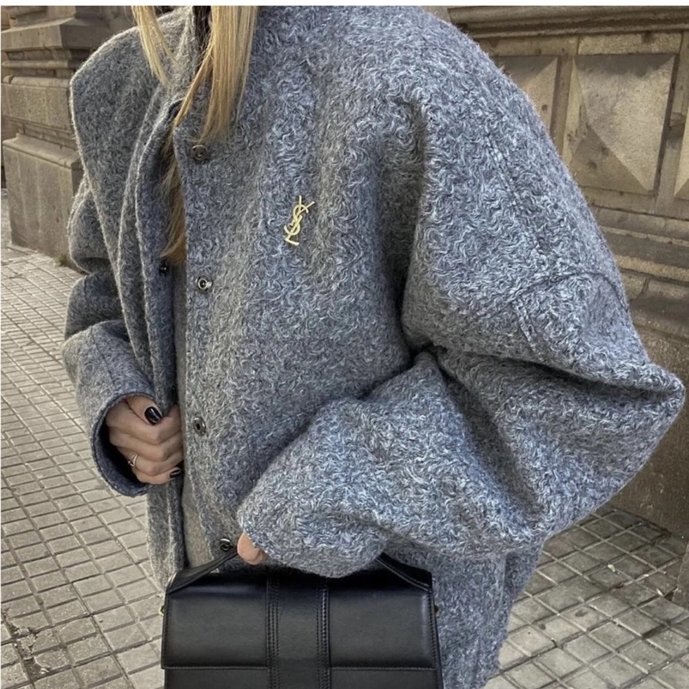 Zara Textured Bomber Jacket - Grey - Picture 3 of 10